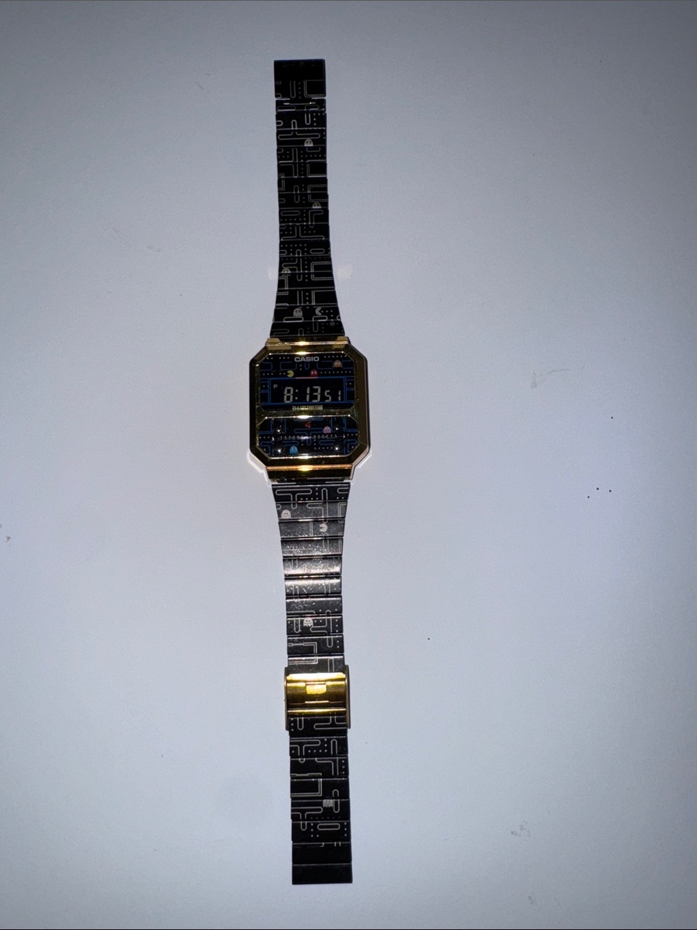 Special Edition Casio Black and Gold Pac-Man Themed Digital Watch